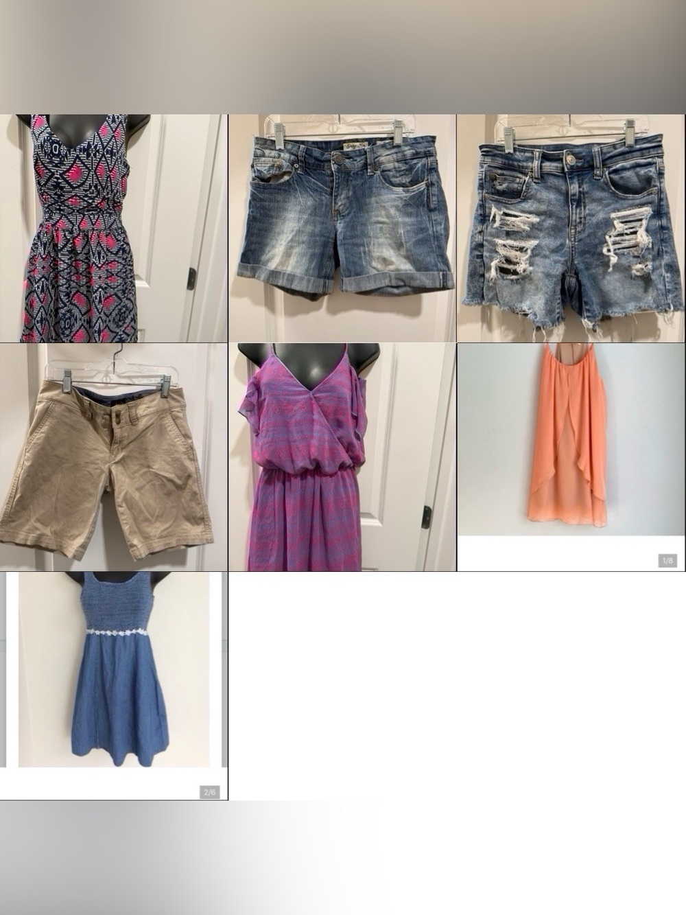 7 Piece Denim Shorts and Sleeveless Dress Bundle